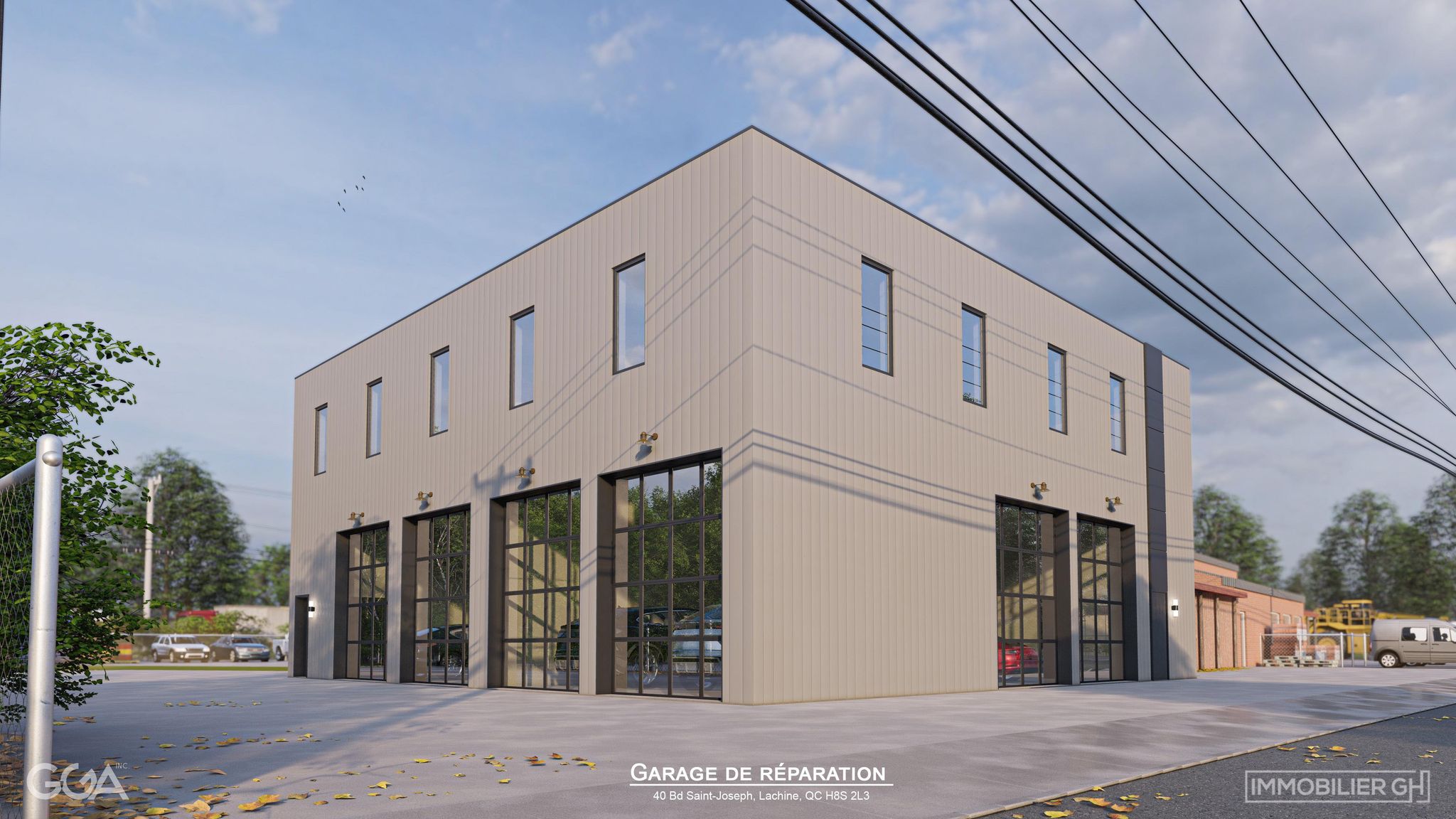A commercial automotive building located in Lachine