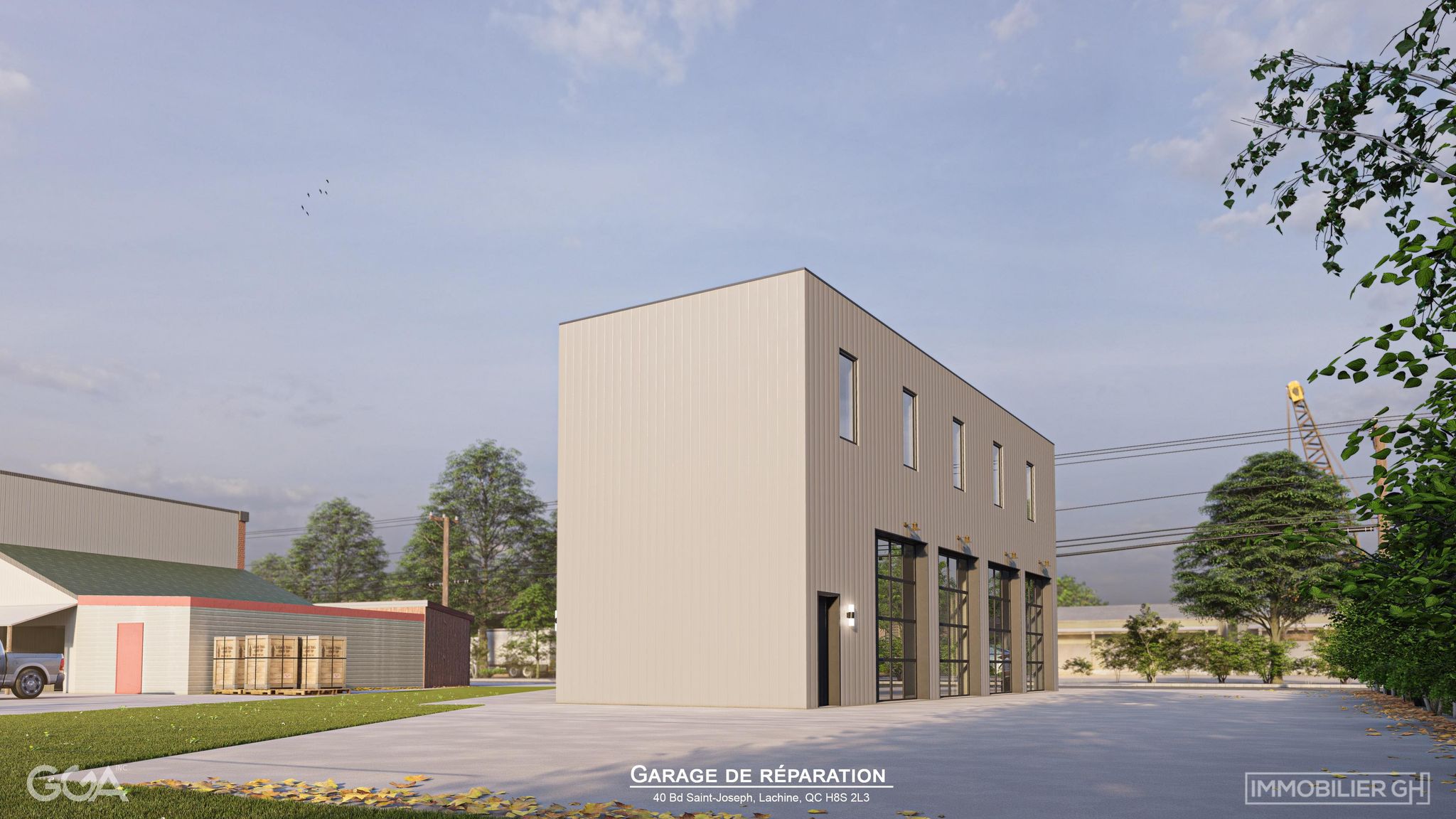A commercial automotive building located in Lachine